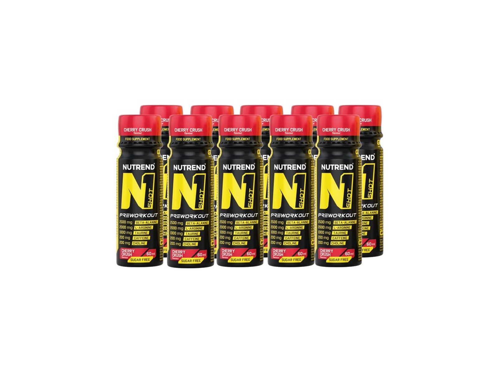 N1 Pre-Workout Shots (Cherry Crush - 10 x 60 ml) - NUTREND