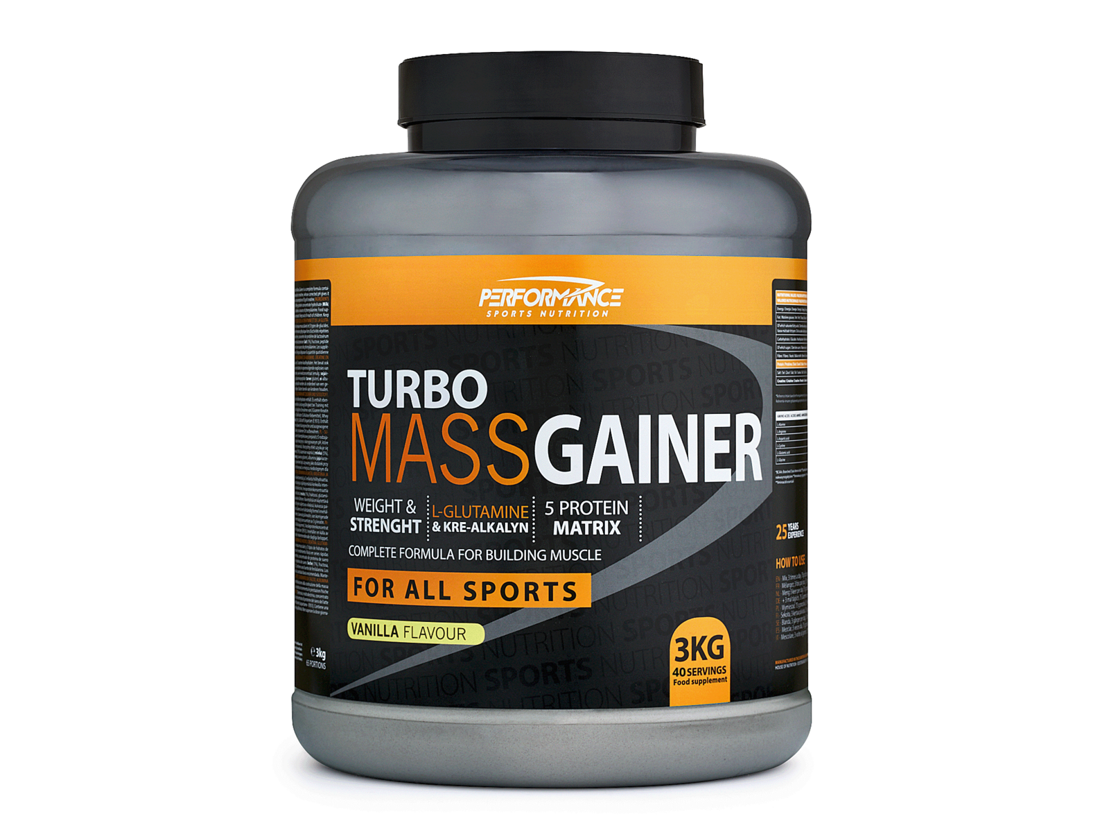 Turbo Mass Gainer (Vanilla - 3000 gram) - PERFORMANCE - Weight gainer - Mass gainer - Sportvoeding