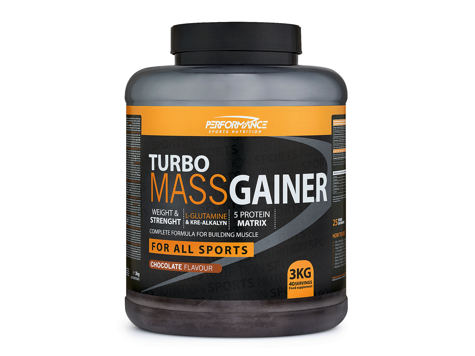 Turbo Mass Gainer (Chocolate - 3000 gram) - PERFORMANCE - Weight gainer - Mass gainer - Sportvoeding